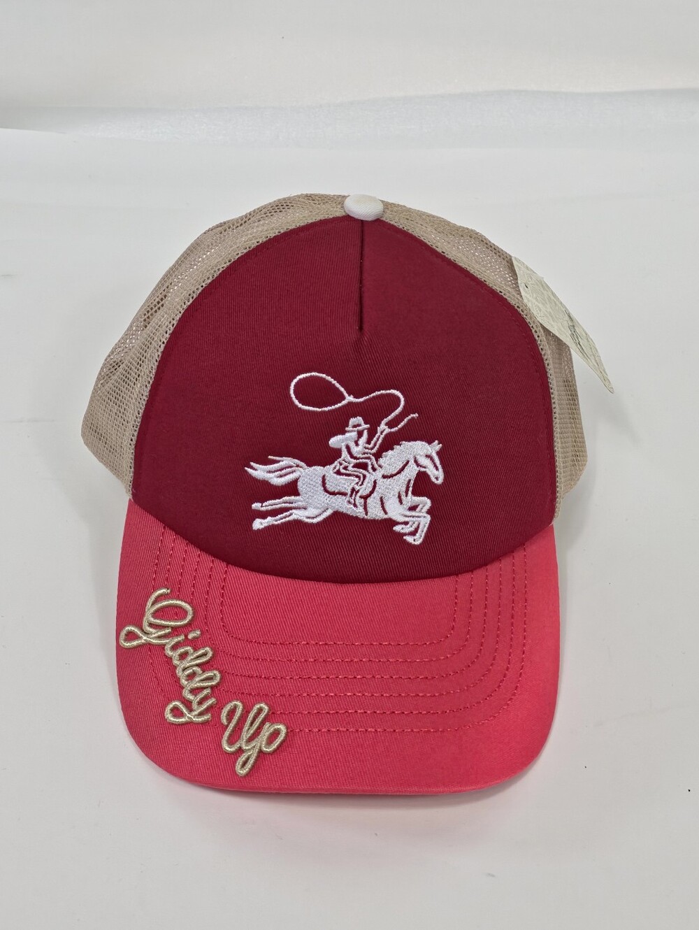 Free People x Understated Leather Giddy Up Trucker Hat Red Cap Rodeo Horse